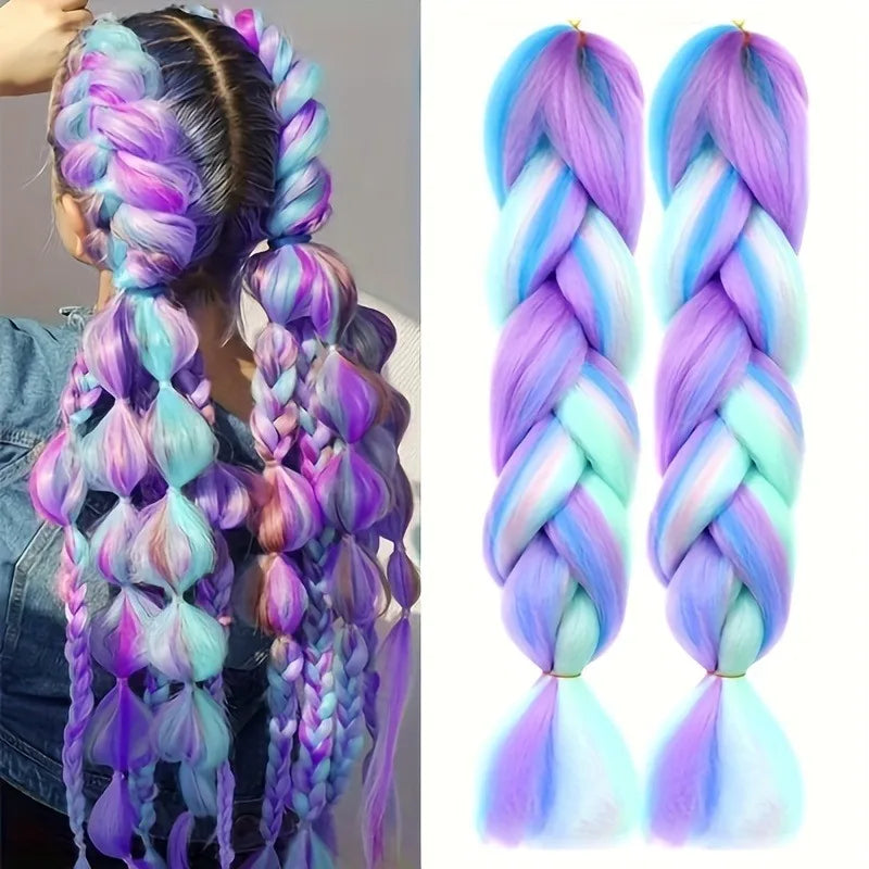 24 Inch Long Synthetic Braiding Hair Extensions-1