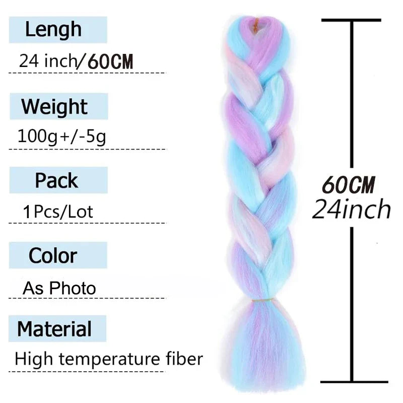 24 Inch Long Synthetic Braiding Hair Extensions-2